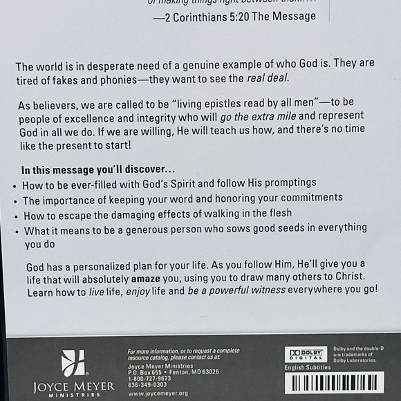 Go The Extra Mile‎ Living Life On A Higher Level DVD Joyce Meyer Ministries - Picture 3 of 3